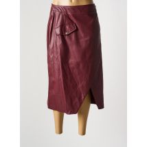 SYMBIOSE - Jupe mi-longue rouge en polyurethane - Femme - Taille 38 - Modz