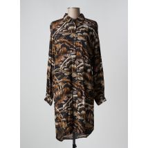 KAFFE - Robe mi-longue marron en viscose - Femme - Taille 40 - Modz