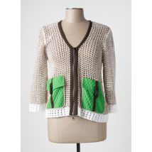 TRICOT CHIC - Gilet manches longues beige en coton - Femme - Taille 40 - Modz