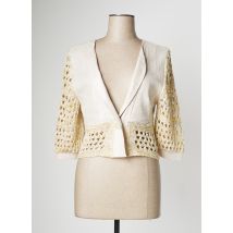 CINZIA CALDI - Gilet manches longues beige en lin - Femme - Taille 38 - Modz