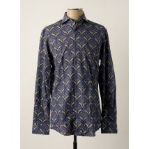 R2 AMSTERDAM - Chemise manches longues bleu en coton - Homme - Taille M - Modz