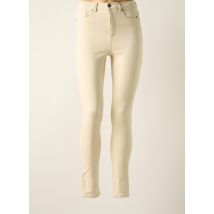 ONLY - Pantalon slim beige en coton - Femme - Taille 34 - Modz