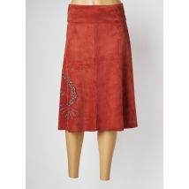 KOSMIKA - Jupe mi-longue orange en polyester - Femme - Taille 38 - Modz