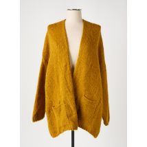 STUDIO PARISIEN - Gilet manches longues jaune en acrylique - Femme - Taille 38 - Modz