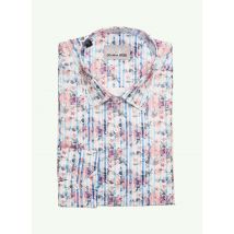 CHRISTIAN VALER - Chemise manches longues bleu en coton - Homme - Taille M - Modz
