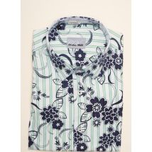 CHRISTIAN VALER - Chemise manches longues vert en coton - Homme - Taille L - Modz
