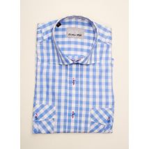 CHRISTIAN VALER - Chemise manches longues bleu en coton - Homme - Taille S - Modz