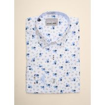 CHRISTIAN VALER - Chemise manches longues blanc en coton - Homme - Taille M - Modz