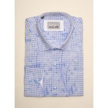 CHRISTIAN VALER - Chemise manches longues bleu en coton - Homme - Taille XL - Modz
