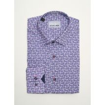CHRISTIAN VALER - Chemise manches longues violet en coton - Homme - Taille S - Modz