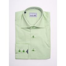 CHRISTIAN VALER - Chemise manches longues vert en coton - Homme - Taille S - Modz