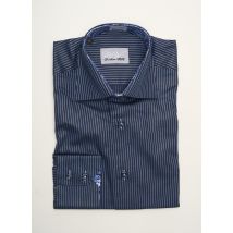 CHRISTIAN VALER - Chemise manches longues bleu en coton - Homme - Taille S - Modz