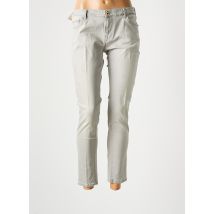 ZARA - Pantalon 7/8 gris en coton - Femme - Taille 42 - Modz