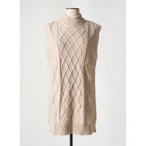 OBJECT - Robe pull beige en coton - Femme - Taille 36 - Modz