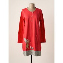 ROSE POMME - Chemise de nuit rouge en coton - Femme - Taille 40 - Modz