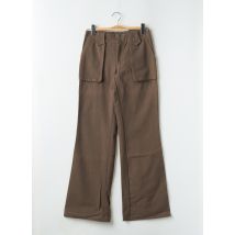 CHEYENNE - Pantalon large marron en coton - Femme - Taille 36 - Modz