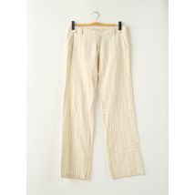 2 TWO - Pantalon droit beige en coton - Femme - Taille 40 - Modz