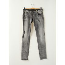 PLEASE - Jeans coupe slim gris en coton - Femme - Taille 40 - Modz