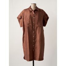 B.YU - Robe mi-longue marron en lin - Femme - Taille 42 - Modz