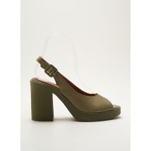 LUNE & L'AUTRE - Sandales/Nu pieds vert en cuir - Femme - Taille 38 - Modz