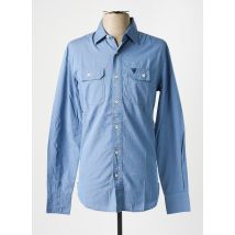 SUPERDRY - Chemise manches longues bleu en coton - Homme - Taille S - Modz