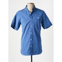 FRED PERRY - Chemise manches courtes bleu en coton - Homme - Taille XS - Modz