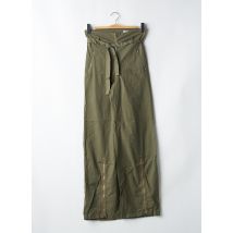 CHEYENNE - Pantalon droit vert en coton - Femme - Taille 36 - Modz