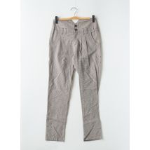 2 TWO - Pantalon slim marron en coton - Femme - Taille 34 - Modz