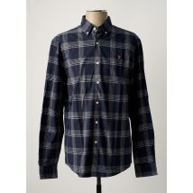 FARAH - Chemise manches longues bleu en coton - Homme - Taille S - Modz