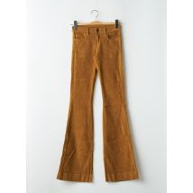 FIVE PM - Pantalon flare beige fonce en coton - Femme - Taille 34 - Modz