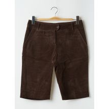 YUMI.MAZAO - Bermuda marron en coton - Femme - Taille 42 - Modz