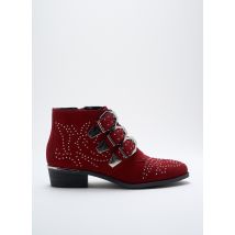 BRONX - Bottines/Boots rouge en cuir - Femme - Taille 36 - Modz