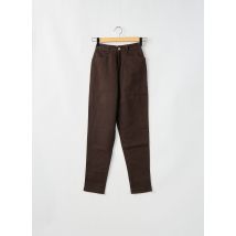 LADY SPENCER' S - Pantalon slim marron en coton - Femme - Taille 32 - Modz