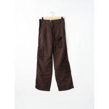 SCHOOL RAG - Pantalon cargo marron en lin - Femme - Taille W27 - Modz