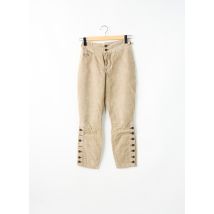 SCHOOL RAG - Pantalon slim beige en polyester - Femme - Taille W27 - Modz