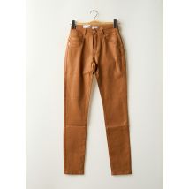C'EST BEAU LA VIE - Pantalon slim marron en coton - Femme - Taille 34 - Modz