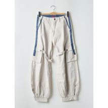 BE YOU K - Pantalon cargo beige en coton - Femme - Taille 36 - Modz