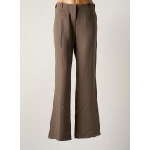 LOLA - Pantalon droit marron en laine - Femme - Taille 42 - Modz