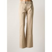LOLA - Pantalon droit beige en coton - Femme - Taille 44 - Modz