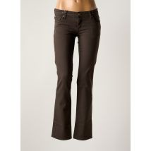 purple and pink - Jeans coupe droite marron en coton - Femme - Taille W28 - Modz