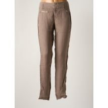 ONE STEP - Pantalon droit gris en lin - Femme - Taille 38 - Modz