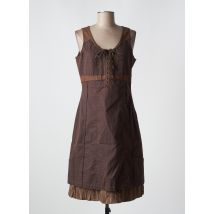SALT & PEPPER - Robe mi-longue marron en coton - Femme - Taille 40 - Modz