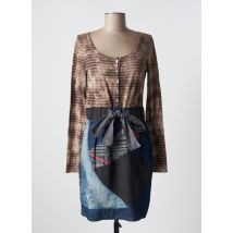 DESIGUAL - Robe mi-longue marron en coton - Femme - Taille 36 - Modz
