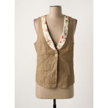 ONE STEP - Gilet sans manche beige en lin - Femme - Taille 38 - Modz