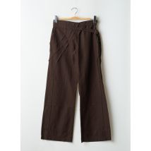 2 TWO - Pantalon large marron en coton - Femme - Taille 40 - Modz