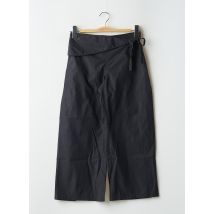 E PURE - Pantalon droit noir en polyester - Femme - Taille 36 - Modz