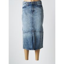 ICHI - Jupe mi-longue bleu en coton - Femme - Taille 34 - Modz