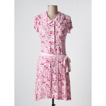 SUPERDRY - Robe mi-longue rose en viscose - Femme - Taille TU - Modz