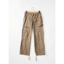 TWO ANGLE - Pantalon cargo marron en coton - Femme - Taille 34 - Modz