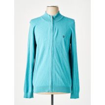 CAMBRIDGE - Gilet manches longues bleu en coton - Homme - Taille 3XL - Modz